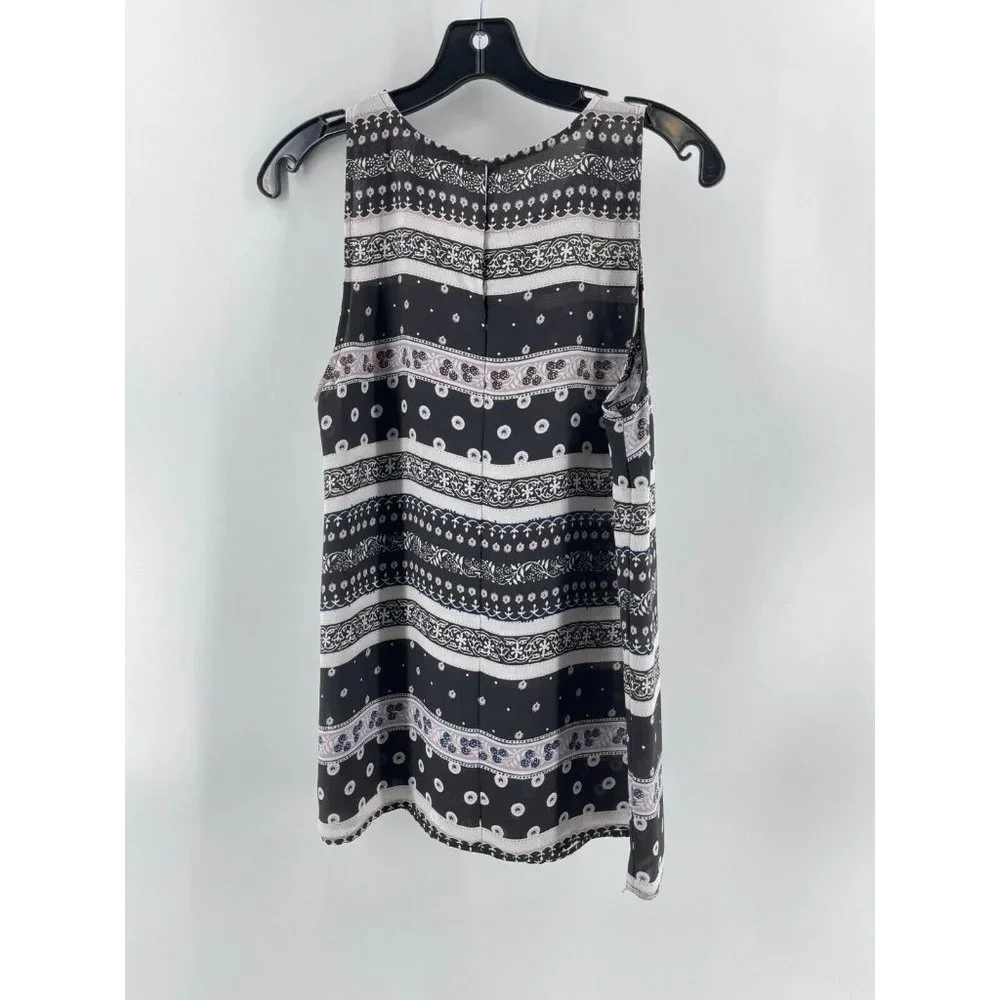 Ann Taylor Loft Women's Striped Floral Print Sleeveless Top Shirt Blouse Size M - Picture 5 of 12